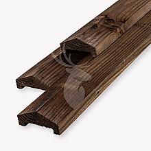 Afdeklat Schutting Bruin Geïmpregneerd 180cm piramide sponning 60