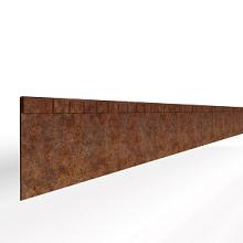 Kantopsluiting Single 3000x165 Cortenstaal met omgezette rand en licht glooiend